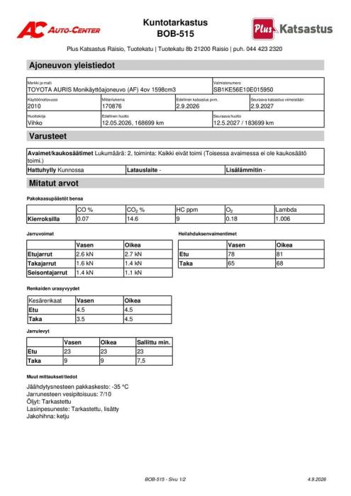 TOYOTA Auris 2010