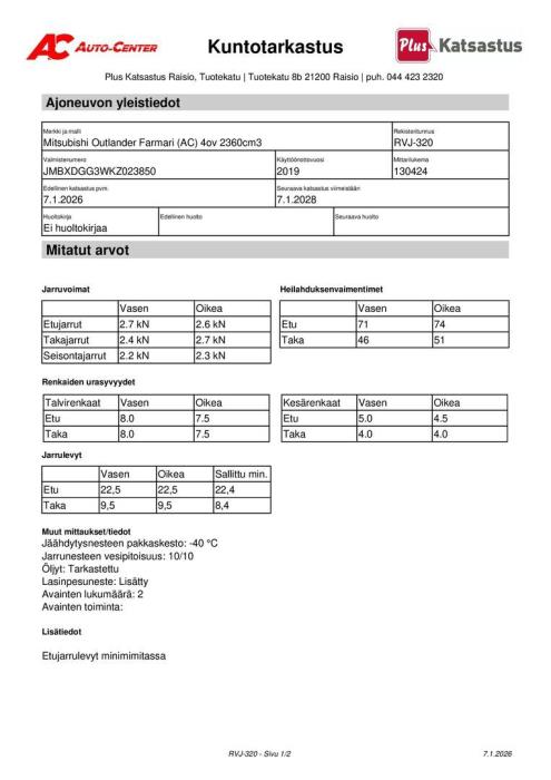 MITSUBISHI Outlander PHEV 2019
