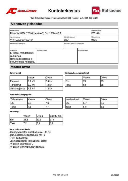 MITSUBISHI Colt 2024
