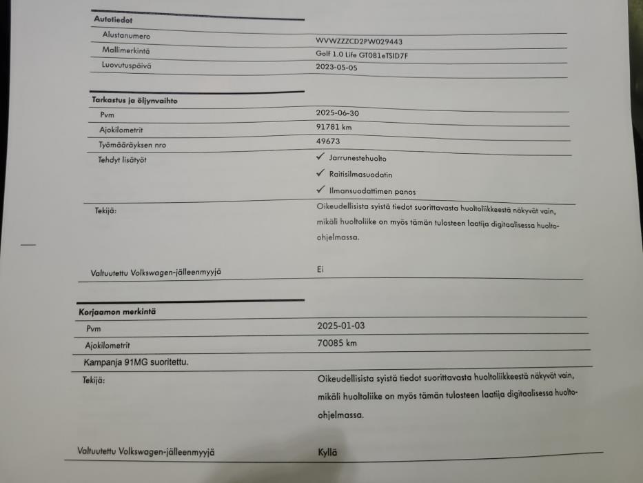 VOLKSWAGEN GOLF 2023