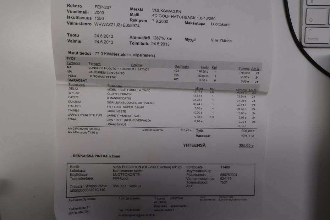VOLKSWAGEN Golf 2001