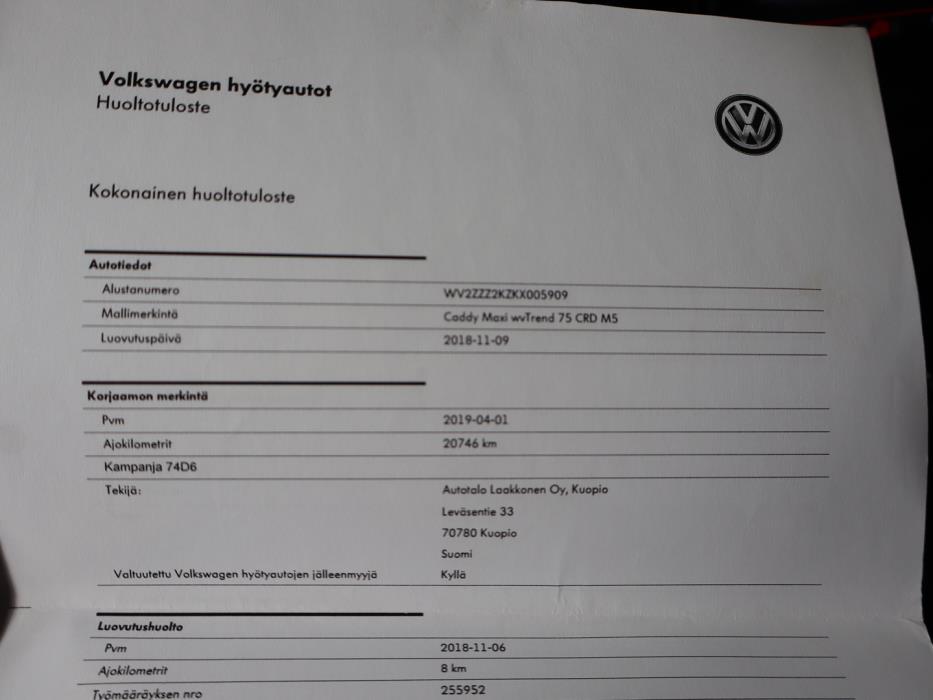 VOLKSWAGEN Caddy Maxi 2018
