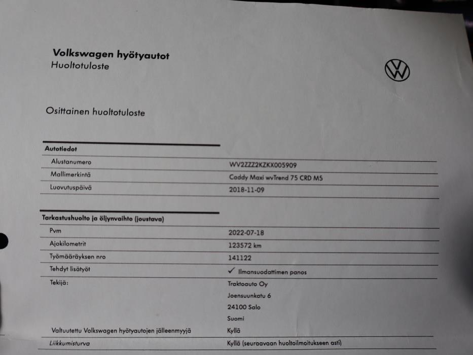 VOLKSWAGEN Caddy Maxi 2018