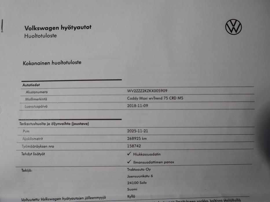 VOLKSWAGEN Caddy Maxi 2018