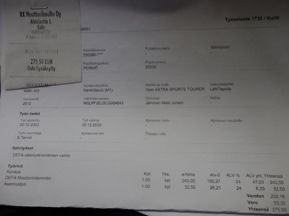 OPEL Astra 2012