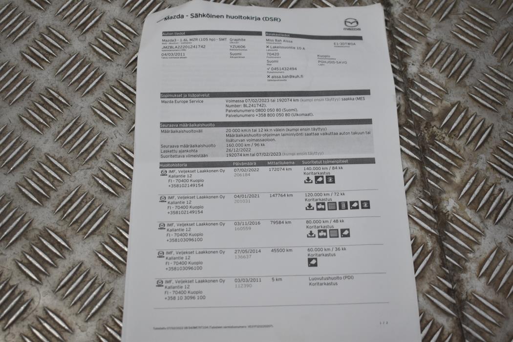 MAZDA 3 2011