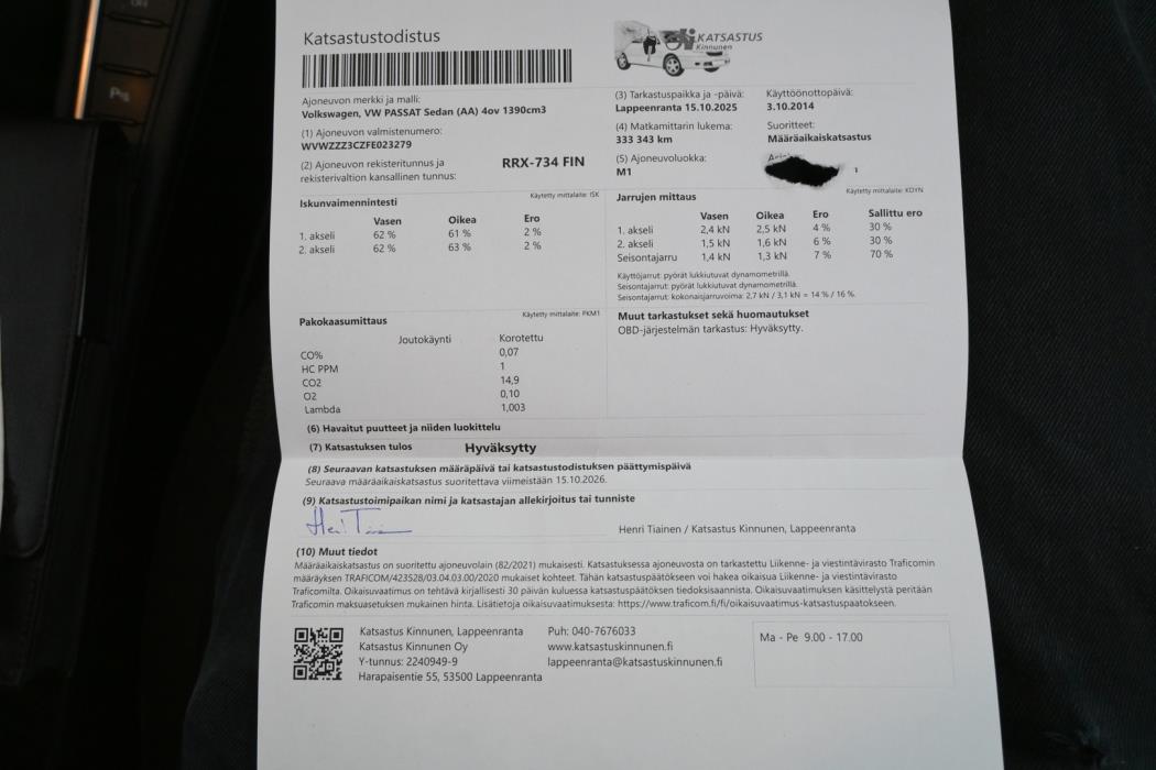 VOLKSWAGEN Passat 2014