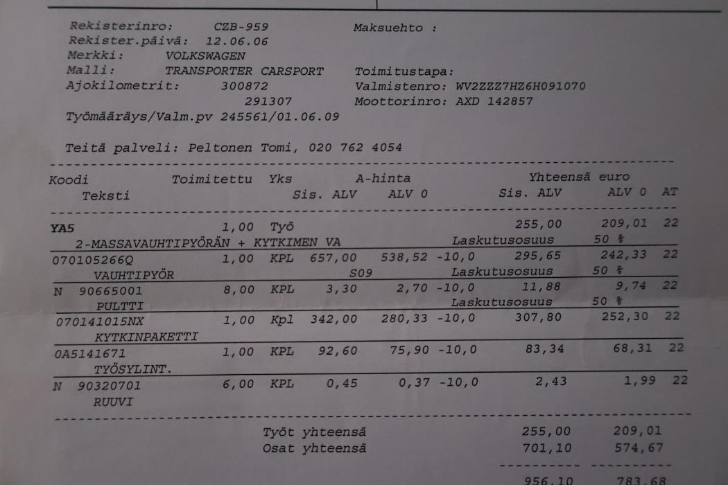 VOLKSWAGEN Transporter 2006