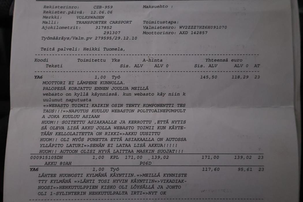 VOLKSWAGEN Transporter 2006