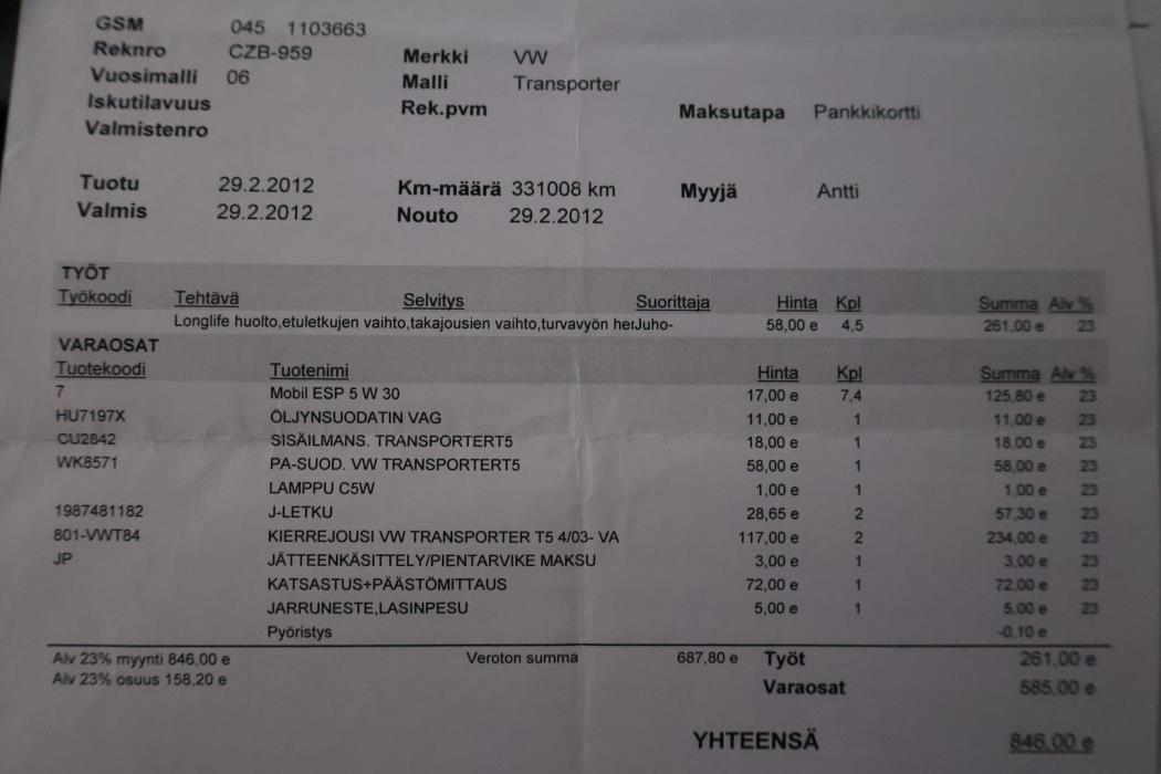 VOLKSWAGEN Transporter 2006