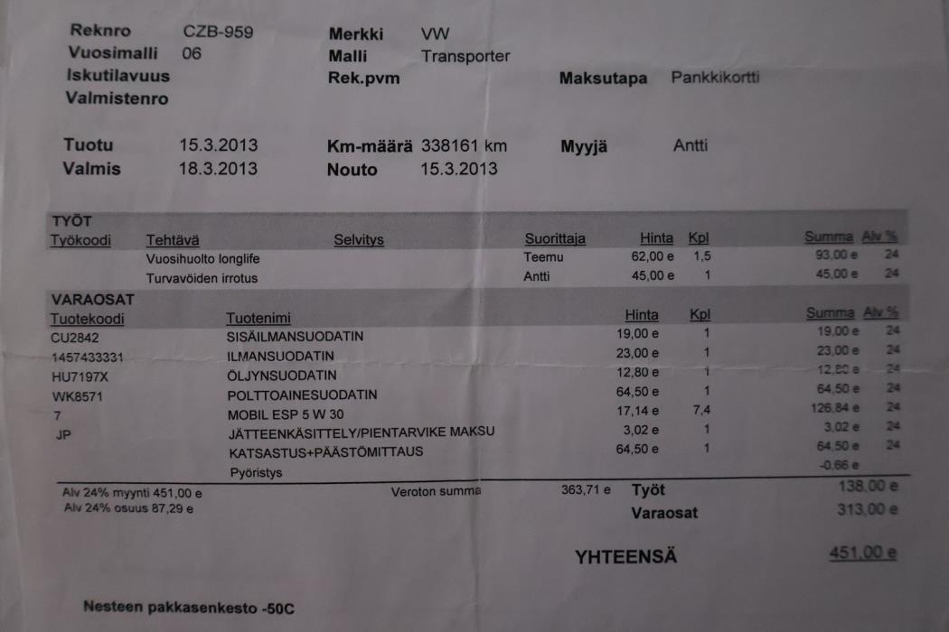 VOLKSWAGEN Transporter 2006