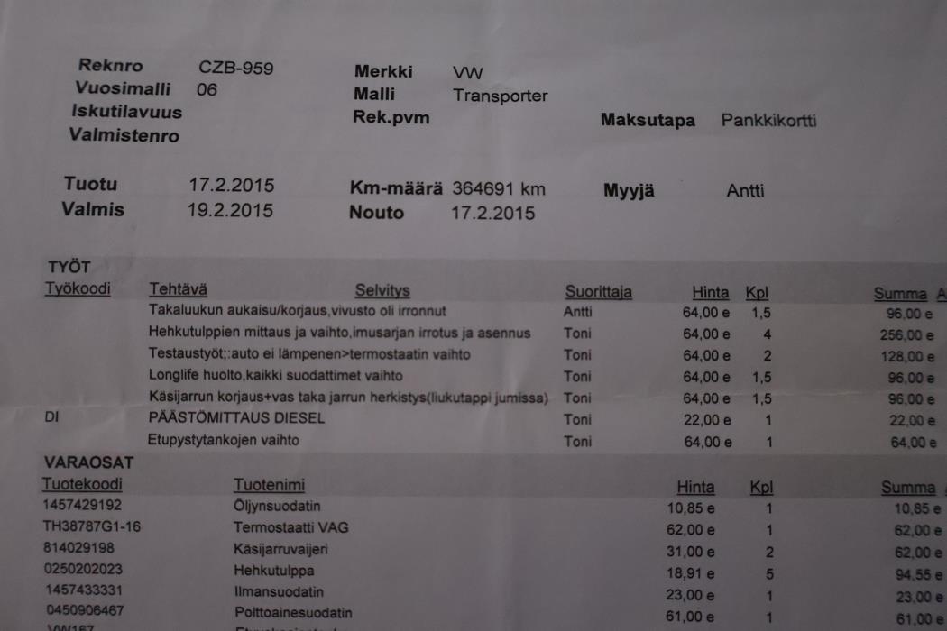 VOLKSWAGEN Transporter 2006