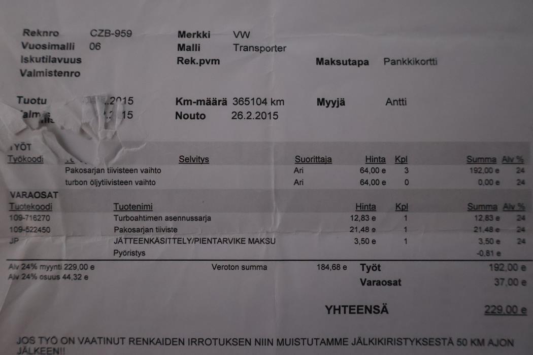 VOLKSWAGEN Transporter 2006