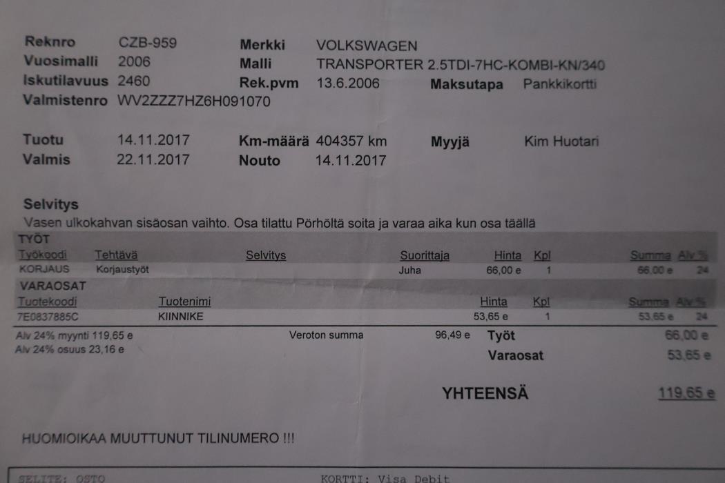 VOLKSWAGEN Transporter 2006