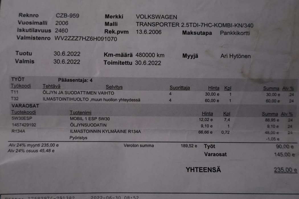 VOLKSWAGEN Transporter 2006