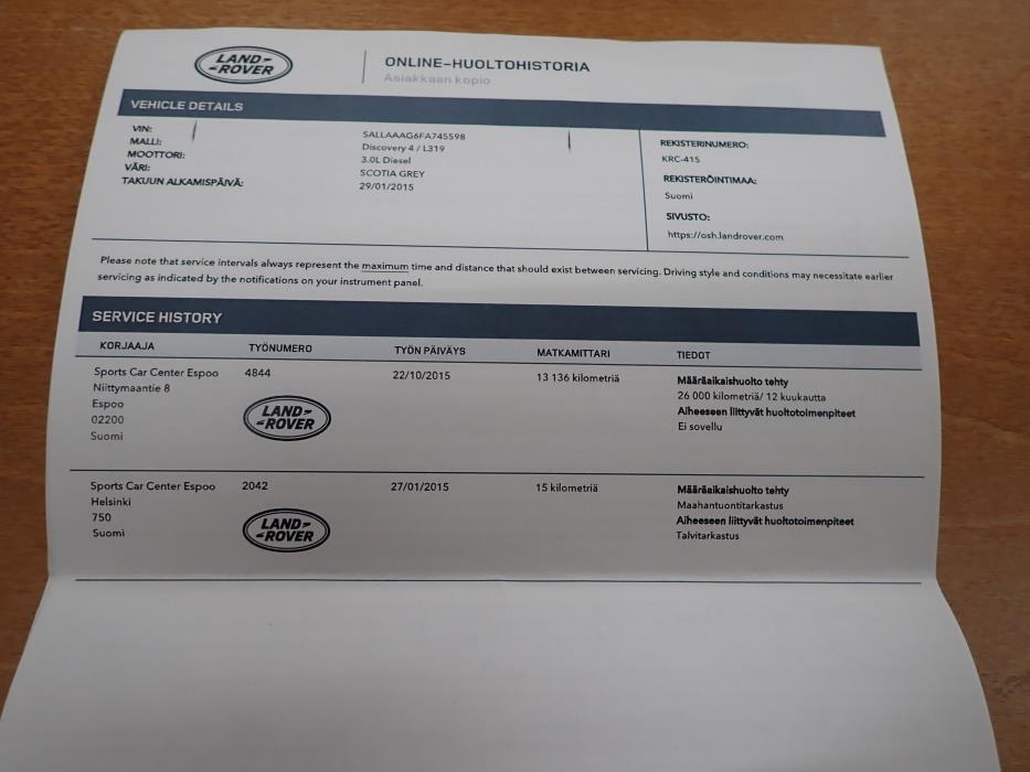 LAND ROVER DISCOVERY 2015